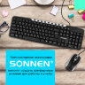 Набор проводной SONNEN KB-S110, USB, клавиатура 113 клавиш, мышь 3 кнопки, 1000 dpi, черный/серебристый, 513854, 513854