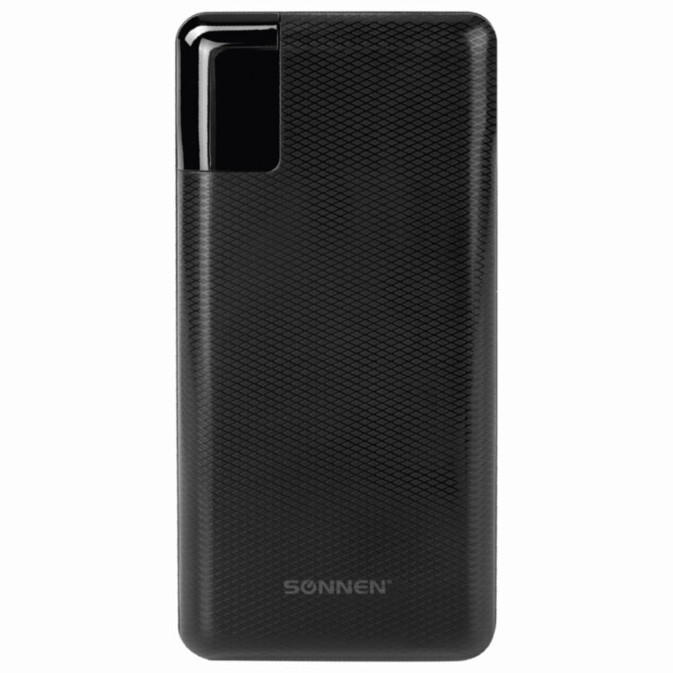Аккумулятор внешний 20000 mAh SONNEN POWERBANK Q60P БЫСТРАЯ ЗАРЯДКА, 2 USB, литий-полимерный, 263033, 263033