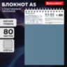 Блокнот А5, 80 л., силиконовый гребень, обложка пластик, клетка, BRAUBERG, синий, 117561, 117561
