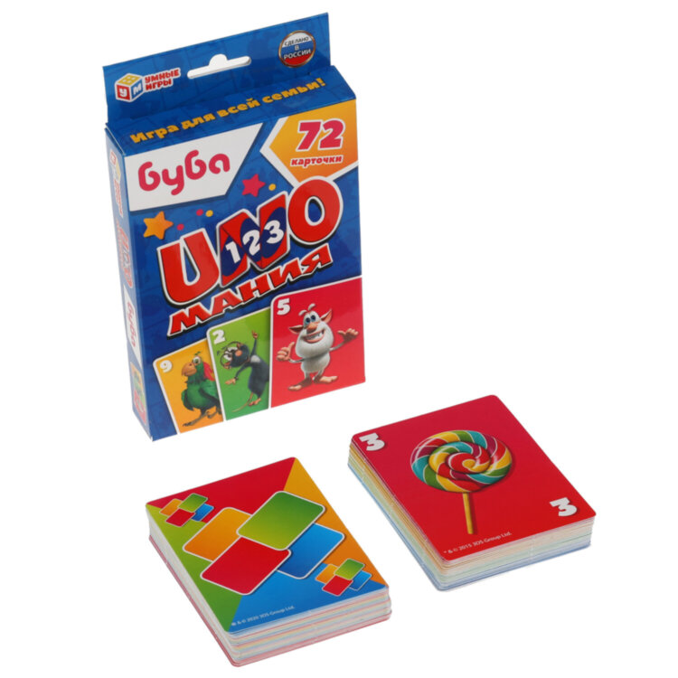 Игра настольная "Уномания", 70-72 карточки, АССОРТИ, Умные игры, 666949