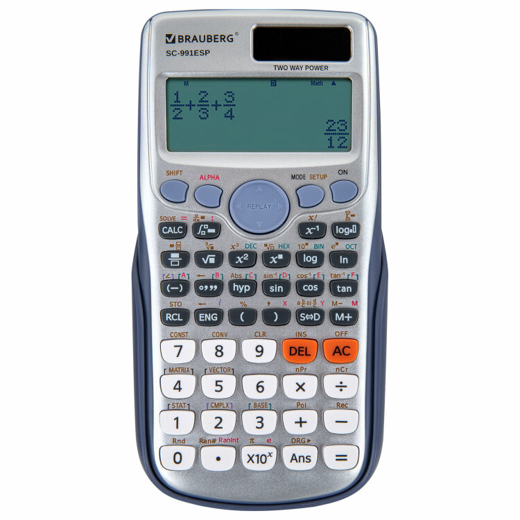 Калькулятор инженерный BRAUBERG SC-991ESP (165х84 мм), 417 функций, 10+2 разрядов, двойное питание, 271725, 271725