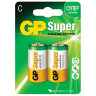 Батарейки КОМПЛЕКТ 2 шт., GP Super G-Tech, С (LR14, 14А), алкалиновые, блистер, 14A-2CR2, 454091