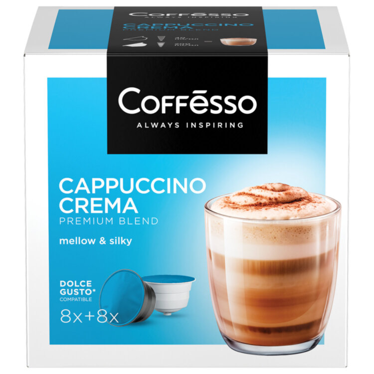 Кофе в капсулах COFFESSO "Cappuccino Crema" для кофемашин Dolce Gusto, 8 порций, 102150, 623403