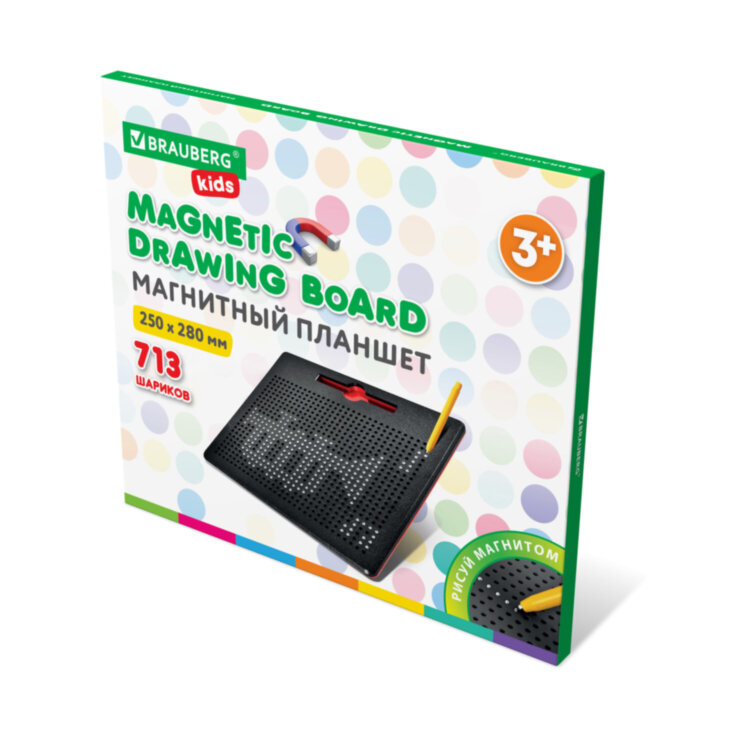 Магнитный планшет доска MAGPAD MAX для рисования 25х28 см, 713 шариков, BRAUBERG KIDS, 664922, 664922