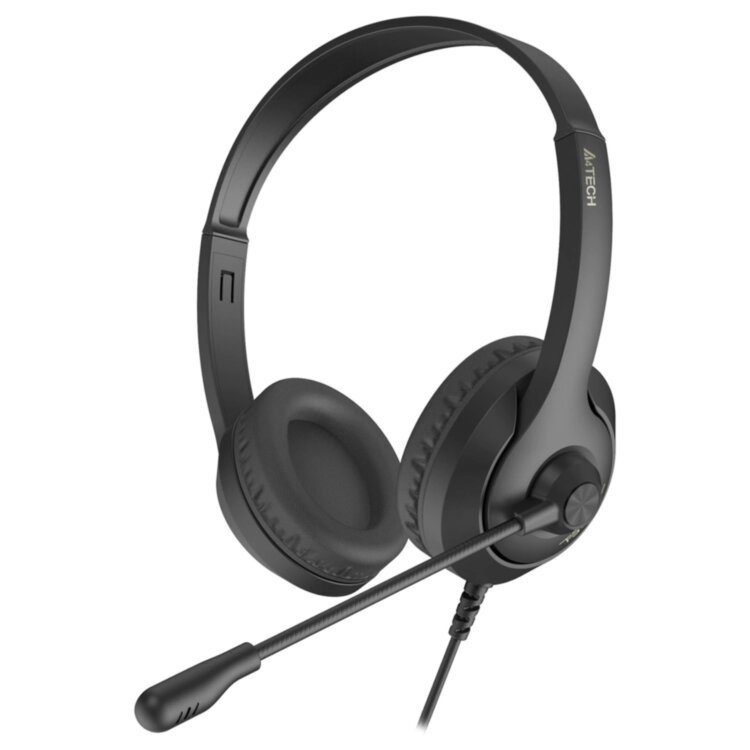 Наушники с микрофоном (гарнитура) A4TECH Fstyler FH100U, проводные, 2 м, USB, черные, 1774509, 513933