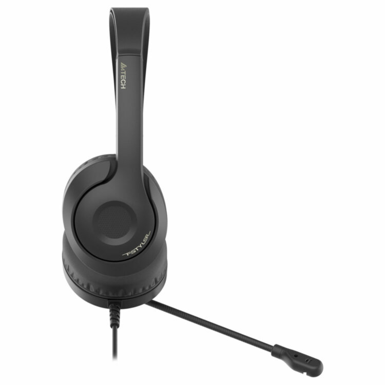 Наушники с микрофоном (гарнитура) A4TECH Fstyler FH100U, проводные, 2 м, USB, черные, 1774509, 513933