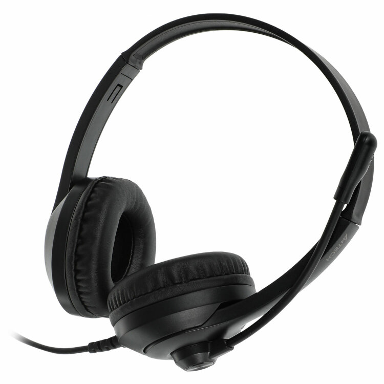 Наушники с микрофоном (гарнитура) A4TECH Fstyler FH100U, проводные, 2 м, USB, черные, 1774509, 513933