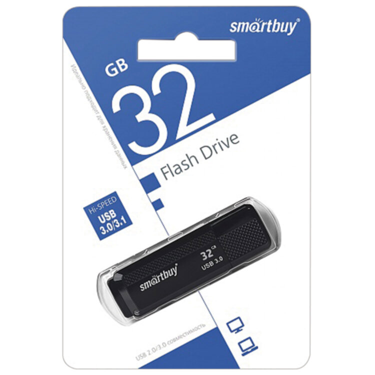 Флеш-диск 32 GB SMARTBUY Dock USB 3.0, черный, SB32GBDK-K3, 513061