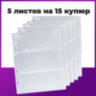 Листы-вкладыши для денежных купюр для альбома "Оптима" М9-05, комплект 5 шт., 200х250 мм, 3 кармана, ЛМБ-03, 235854