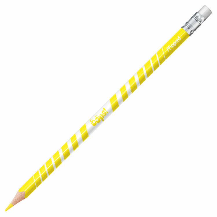 Карандаши цветные стираемые с ластиком MAPED (Франция) "Color'Peps Oops", 12 цветов, трехгранные, 832812, 182116