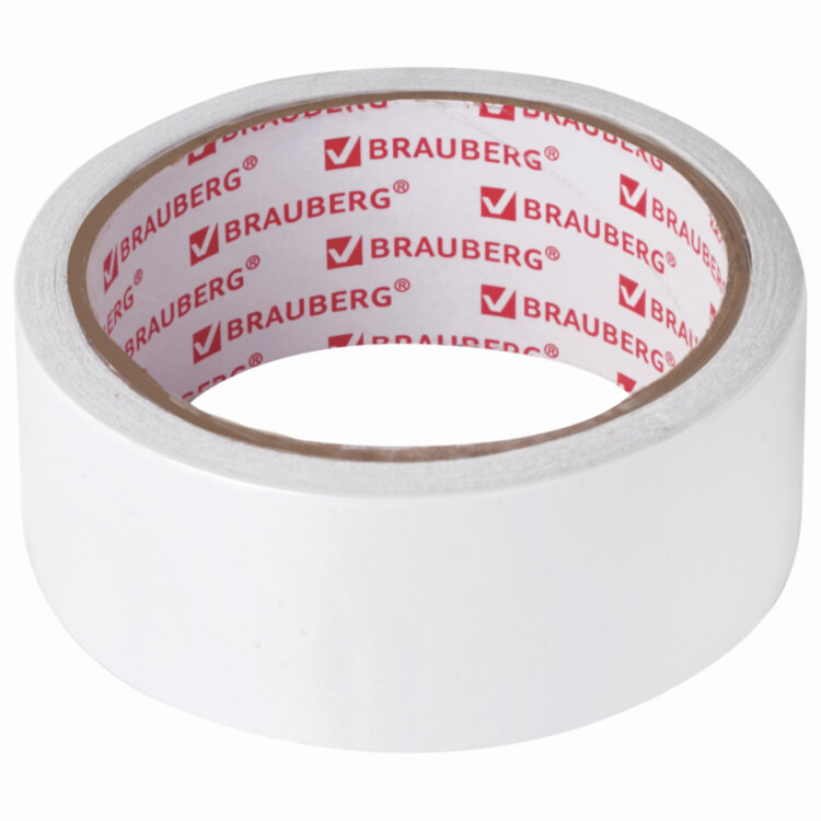 Клейкая двухсторонняя лента 38 мм х 10 м, БУМАЖНАЯ ОСНОВА, BRAUBERG, 229056, 229056