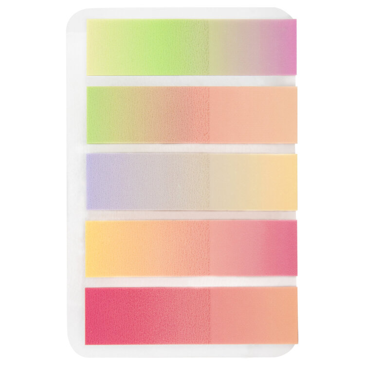 Закладки клейкие пастельные BRAUBERG GRADE PASTEL 45х12 мм, 100 штук (5 цветов х 20 листов), 116689, 116689