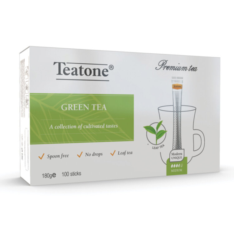 Чай TEATONE зеленый, 100 стиков по 1,8 г, 1241, 622802