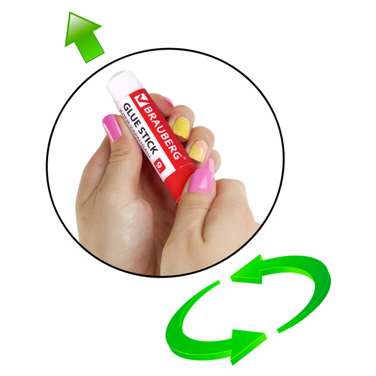 Клей-карандаш 9 г ВЫГОДНАЯ УПАКОВКА BRAUBERG, 3 штуки на блистере, 271305, 271305