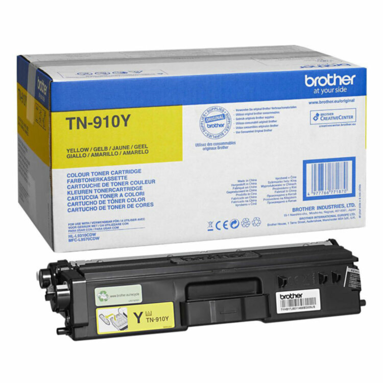 Картридж лазерный BROTHER (TN910Y) HL-L9310CDW/MFC-L9570CDW, желтый, оригинальный, ресурс 9000 страниц, 364560