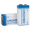 Батарейки алкалиновые КОМПЛЕКТ 4 шт., CROMEX (КРОМЕКС) Alkaline, Крона 9V (6LR61, 6LF22, 1604A), короб, 456453, 456453