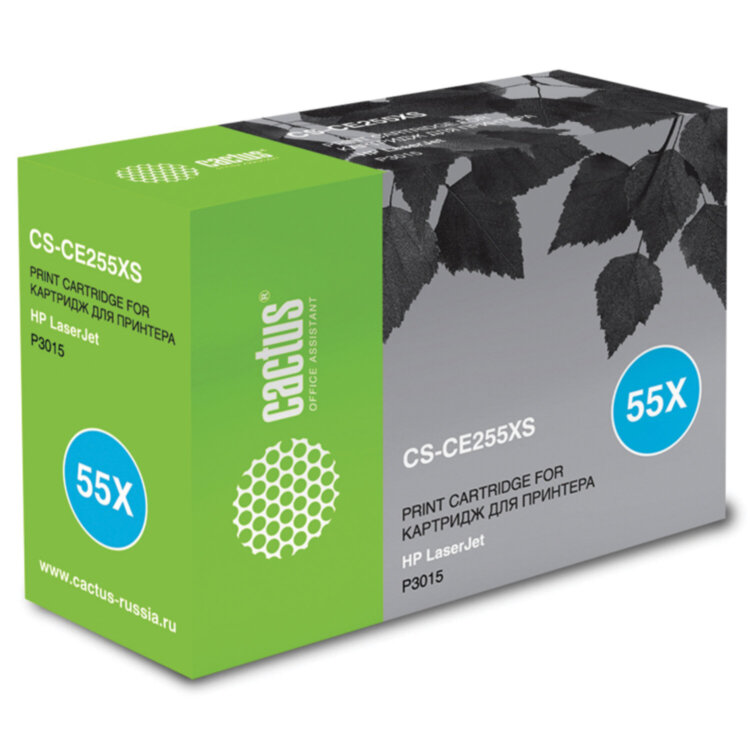 Картридж лазерный CACTUS (CS-CE255XS) для HP LaserJet P3015d/P3015dn/P3015x, ресурс 12500 страниц, 361968