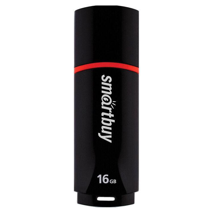 Флеш-диск 16 GB, SMARTBUY Crown, USB 2.0, черный, SB16GBCRW-K, 512189