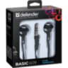 Наушники DEFENDER Basic 609, проводные, 1,1 м, стерео, вкладыши, черные, 63609, 511676