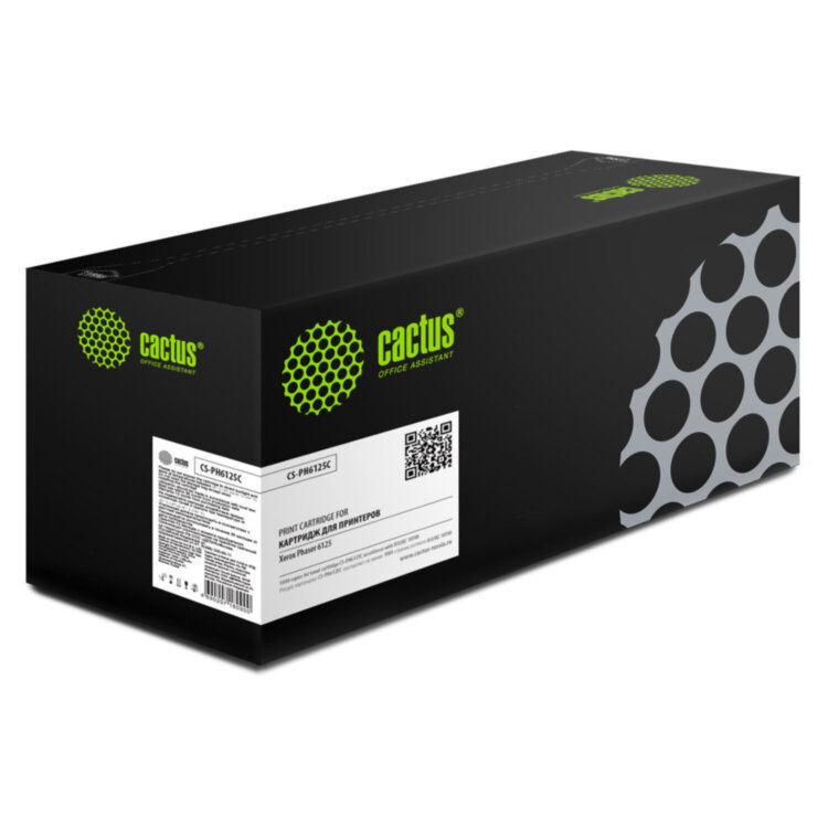 Тонер-картридж CACTUS (CS-PH6125C) для XEROX Phaser 6125, голубой, ресурс 1000 стр., 320946
