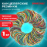 Резинки банковские универсальные диаметром 60 мм, ОФИСМАГ 1000 г, цветные, натуральный каучук, 440090, 440090