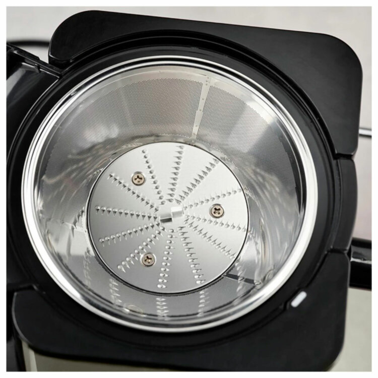 Соковыжималка SCARLETT SC-JE50S53, 1000 Вт, стакан 0,6 л, емкость жмыха 1 л, пластик, сталь/черный, 457196