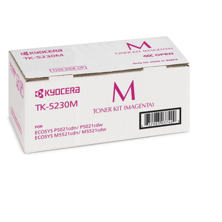 Тонер-картридж KYOCERA (TK-5230M) ECOSYS P5021cdn/cdw/M5521cdn/cdw, пурпурный, ресурс 2200 стр., оригинальный, 1T02R9BNL0, 320856
