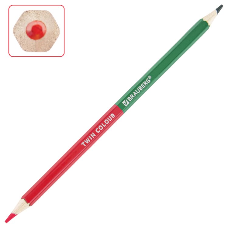 Карандаши цветные двусторонние BRAUBERG PREMIUM TWIN COLOUR, 12 штук, 24 цвета, шестигранные, грифель 3,3 мм, натуральное дерево, 181874, 181874
