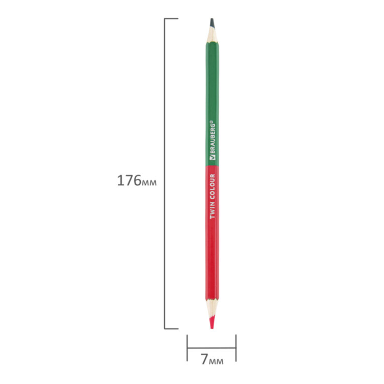 Карандаши цветные двусторонние BRAUBERG PREMIUM TWIN COLOUR, 12 штук, 24 цвета, шестигранные, грифель 3,3 мм, натуральное дерево, 181874, 181874