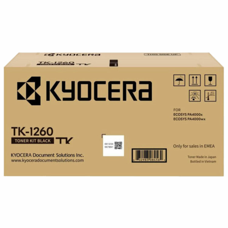 Тонер-картридж KYOCERA (TK-1260) для ECOSYS PA4000x/PA4000wx, ресурс 10000 стр., оригинальный, 1T0C150NL0, 364549
