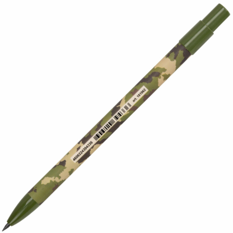 Карандаш механический цанговый 2 мм, BRAUBERG PRINT MILITARY, HB, встроенная точилка, корпус ассорти, 181962, 24 штук, 181962