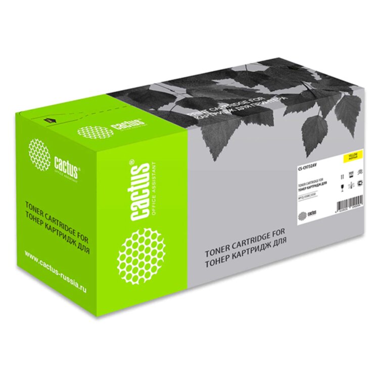 Картридж лазерный CACTUS (CS-C9732A) для HP Color LaserJet 5500/5550, желтый, ресурс 12000 стр., 362480