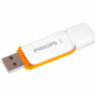 Флеш-диск 128 GB PHILIPS SNOW, разъем USB 2.0, желтый, FM12FD70B/97, 514081