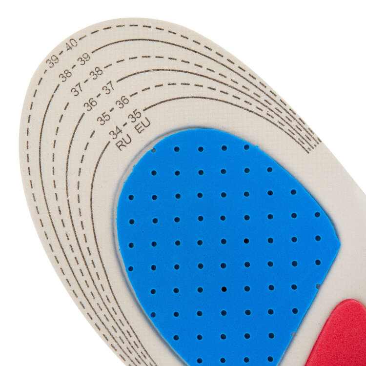 Стельки для обуви СПОРТИВНЫЕ, материал EVA SPORT, размер RU 34-39 / EU 35-40, с линиями выреза, SHEGRA (ШЕГРА), 700748, 700748