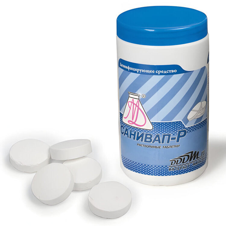 Средство дезинфицирующее 1кг САНИВАП-Р, таблетки 300 штук, 601603