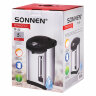 Термопот SONNEN TP-50, 5 л, 900 Вт, 1 температурный режим, 3 режима подачи воды, сталь, белый/серебро, 456711, 456711