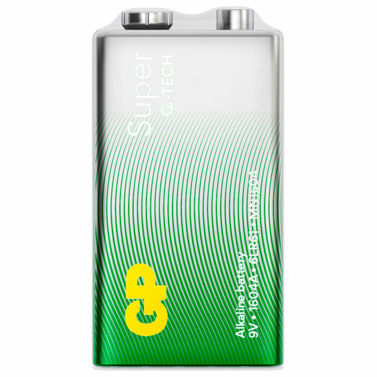 Батарейка 1 шт., GP Super G-Tech, Крона (6LR61, 6LF22, 1604A), алкалиновая, в пленке, 1604A-5S1, 456686