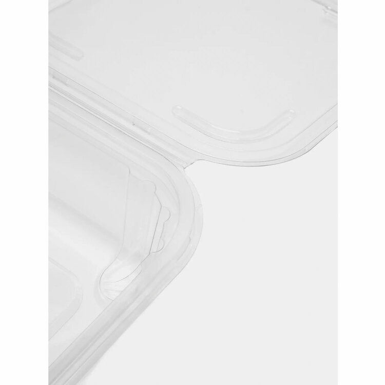 Одноразовый контейнер квадратный 750 мл С КРЫШКОЙ ЮП-РКСП, КОМПЛЕКТ 300 шт., прозрачный ПЭТ, ЮУПМ6014, 608020