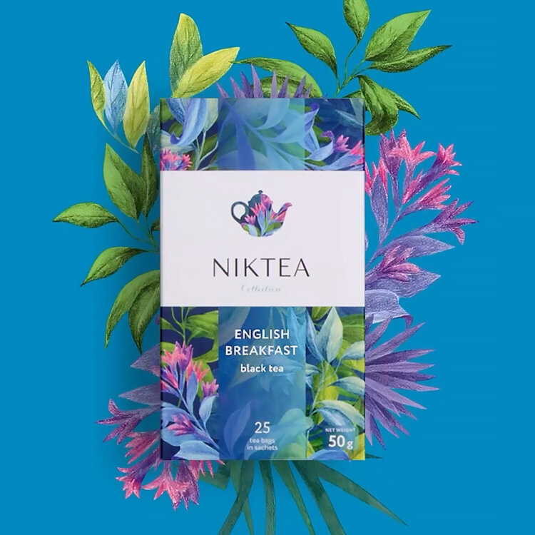 Чай NIKTEA "Английский завтрак" черный, 25 пакетиков в конвертах по 2 г, TALTHA-DP0082, 622910