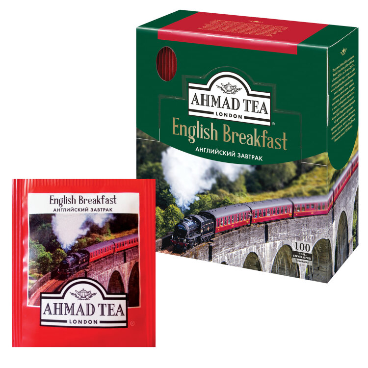 Чай AHMAD "English Breakfast" черный, 100 пакетиков в конвертах по 2 г, 600i-08, 620210