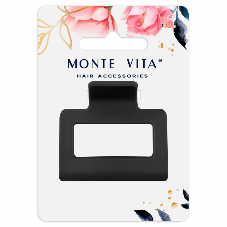 Краб для волос 5 см, soft-touch, чёрный, MONTE VITA (МОНТЕ ВИТА), 457009, 12 штук, 457009