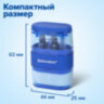 Точилки с ластиком 2 в 1 BRAUBERG "Double", НАБОР 2 ШТУКИ, 2 отверстия, синяя и зеленая, блистер, 271995, 271995