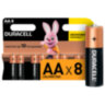 Батарейки КОМПЛЕКТ 8 шт., DURACELL Basic ОРИГИНАЛ, AA (LR6, 15А), алкалиновые, пальчиковые, C0033441, 450431