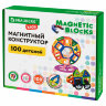 Магнитный конструктор MAGNETIC BLOCKS, 100 деталей, 2 колесные базы, карусель, BRAUBERG KIDS, 665720, 665720