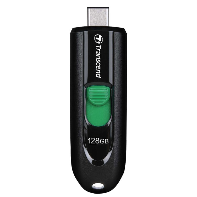 Флеш-диск 128 GB TRANSCEND JetFlash 790C, разъем USB Type-С, черный/зеленый, TS128GJF790C, 513650
