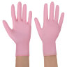 Перчатки нитриловые смотровые SFM Supersoft PINK, Германия, 100 пар (200 штук), размер 9-10, L (большой), розовые, 631519