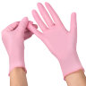 Перчатки нитриловые смотровые SFM Supersoft PINK, Германия, 100 пар (200 штук), размер 9-10, L (большой), розовые, 631519