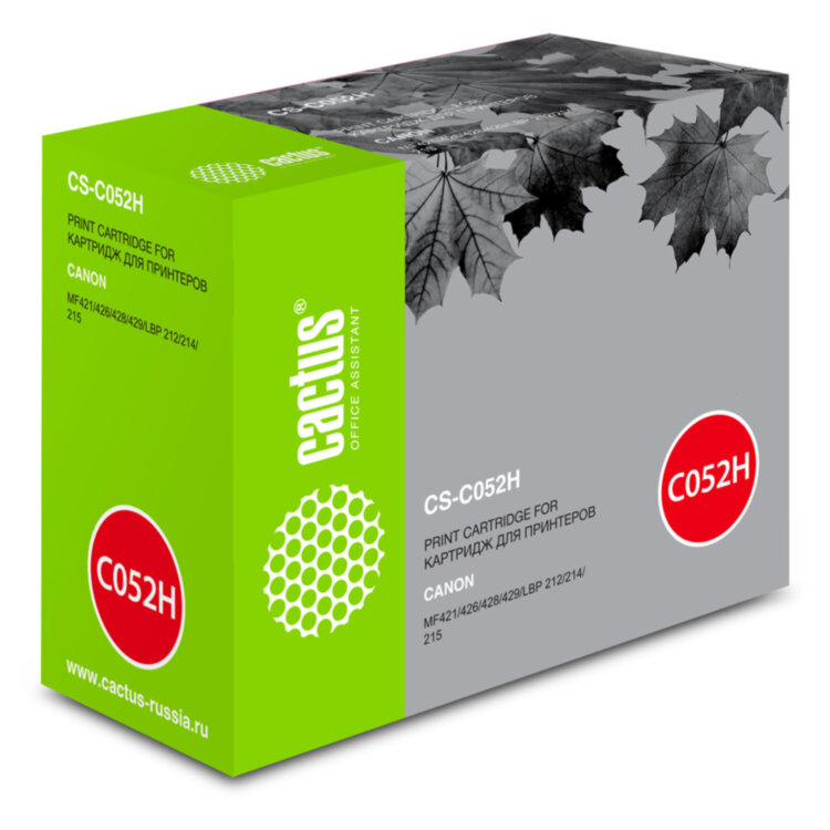 Картридж лазерный CACTUS (CS-C052H) для Canon MF421/426/428/429/LBP 212/214/215, ресурс 9200 страниц, 363676