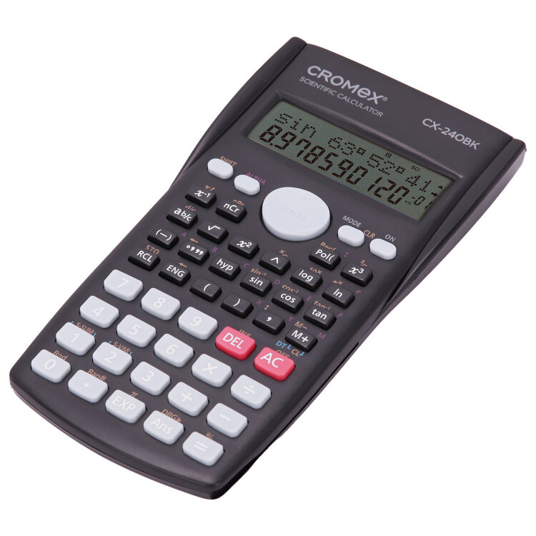 Калькулятор инженерный CROMEX (КРОМЕКС) СX-240BK (155х80 мм), 240 функций, 10+2 разрядов, черный, 273832, 273832