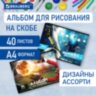 Альбом для рисования А4, 40 листов, скоба, обложка картон, BRAUBERG, 205х290 мм, "Футбол" (2 вида), 106702, 106702